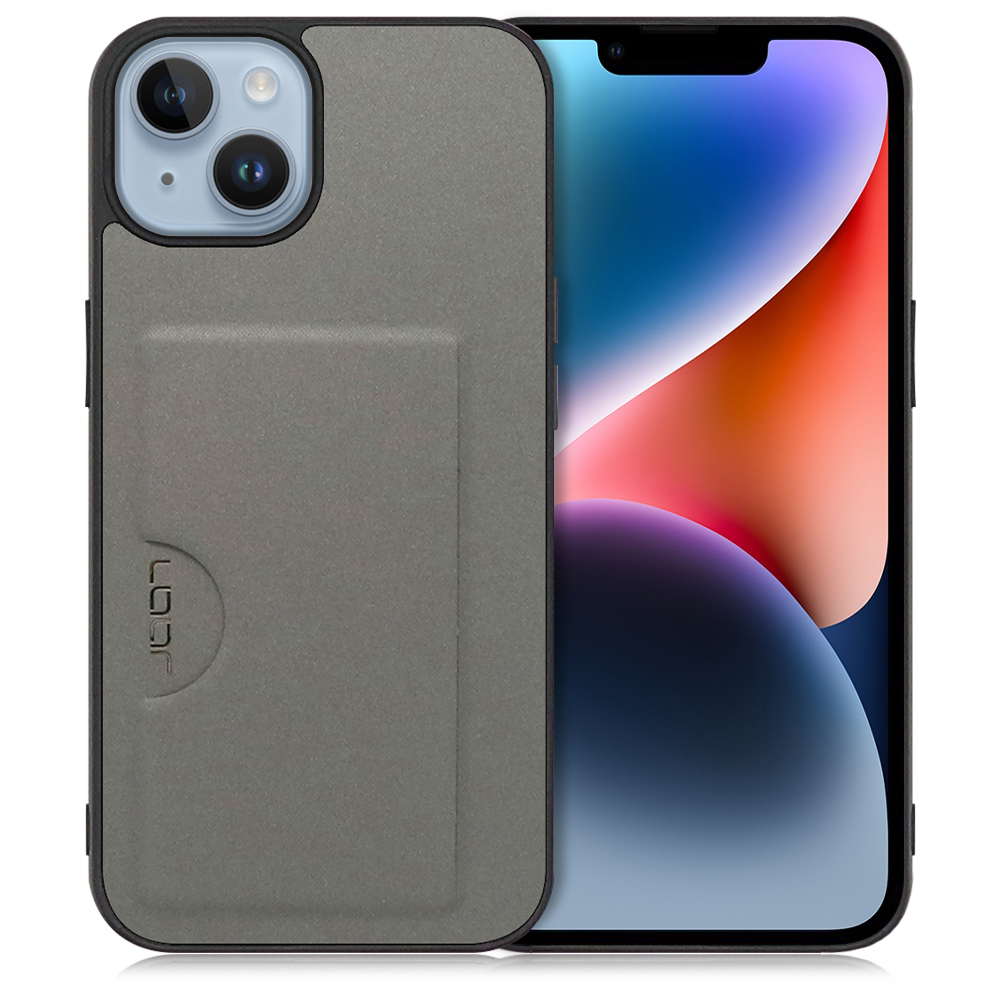 LOOF SKIN SLIM-SLOT Series iPhone 14 用 [グレー] スマホケース スマホカバー 背面カード 収納付き 薄い ポケット カード収納