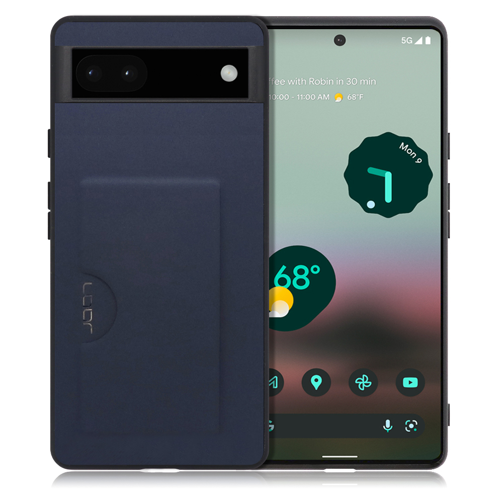 LOOF SKIN SLIM-SLOT Series Google Pixel 6a 用 [ネイビー] スマホケース スマホカバー 背面カード 収納付き 薄い ポケット カード収納