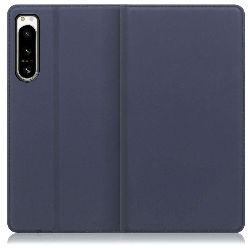 LOOF Skin slim Series Xperia 5 IV SO-54C / SOG09 用 [ネイビー] 薄い 軽量 手帳型ケース カード収納 幅広ポケット ベルトなし