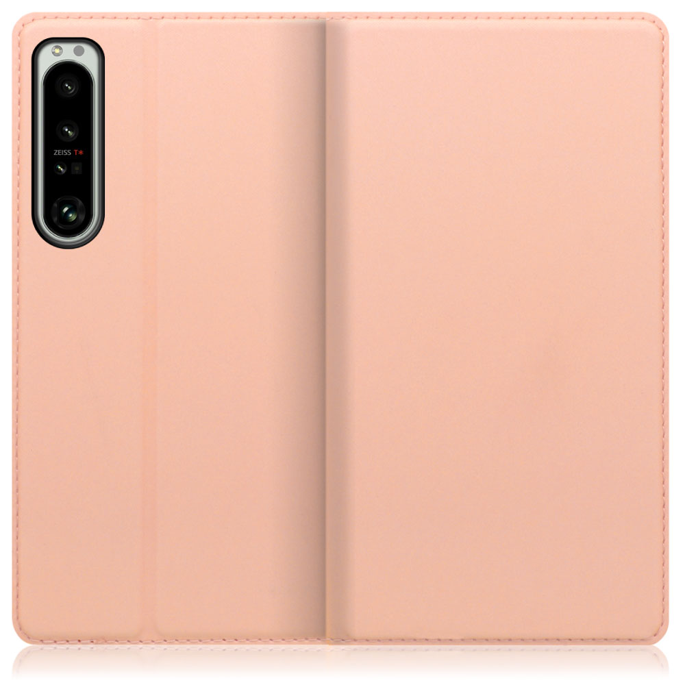 LOOF SKIN SLIM Xperia 1 IV / SO-51C / SOG06 用 [アンバーローズ] 薄い 軽量 手帳型ケース 軽い スマホカバーカード収納 幅広ポケット ベルトなし