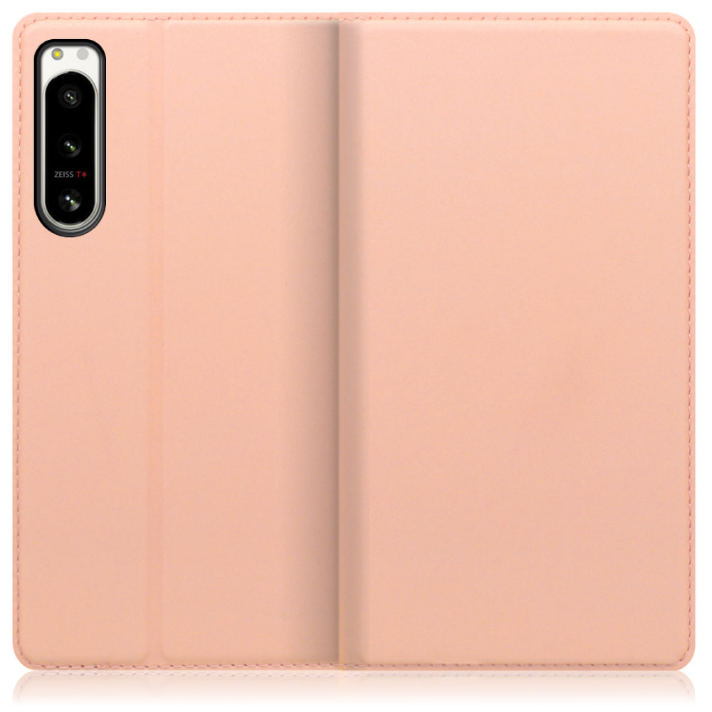 LOOF Skin slim Series Xperia 5 IV SO-54C / SOG09 用 [アンバーローズ] 薄い 軽量 手帳型ケース カード収納 幅広ポケット ベルトなし
