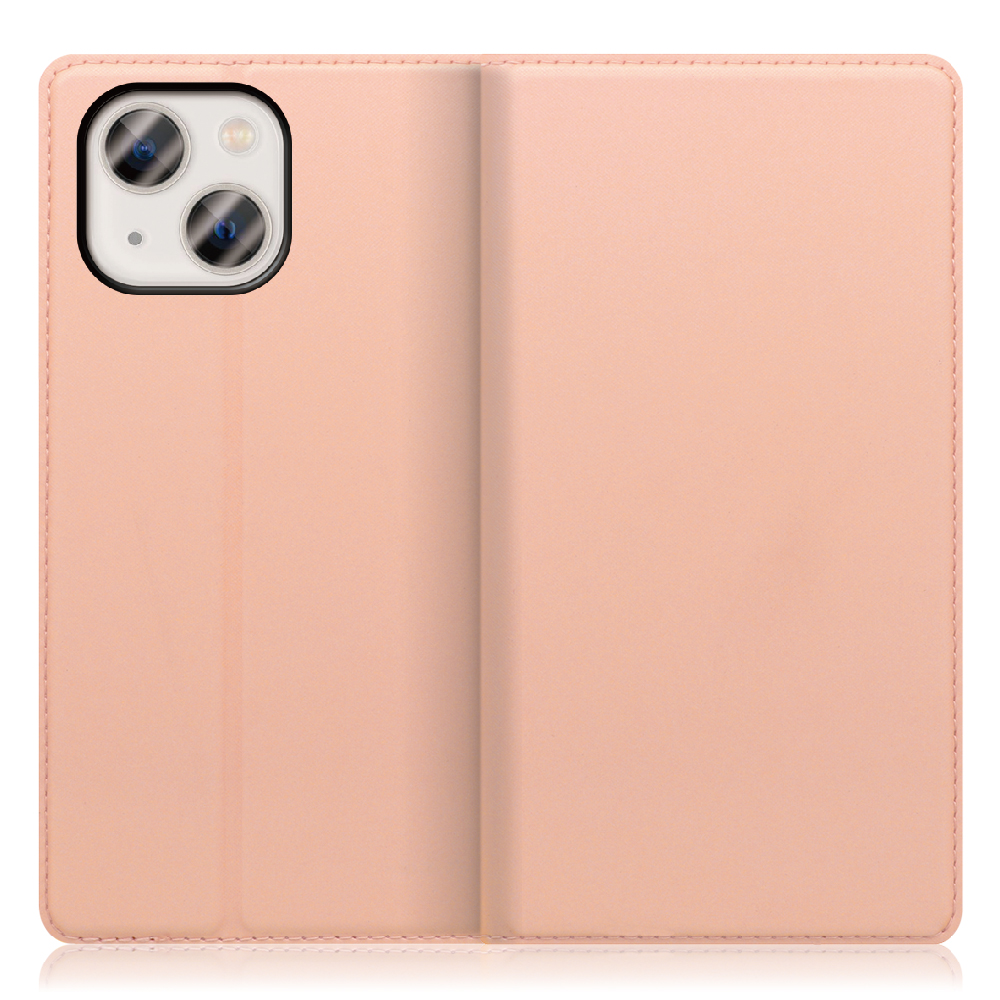 LOOF Skin slim Series iPhone 13 mini [アンバーローズ] 薄い 軽量 手帳型ケース カード収納 幅広ポケット ベルトなし