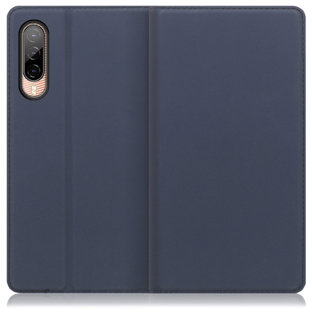 LOOF Skin slim Series HTC Desire 22 pro 用 [ネイビー] 薄い 軽量 手帳型ケース カード収納 幅広ポケット ベルトなし