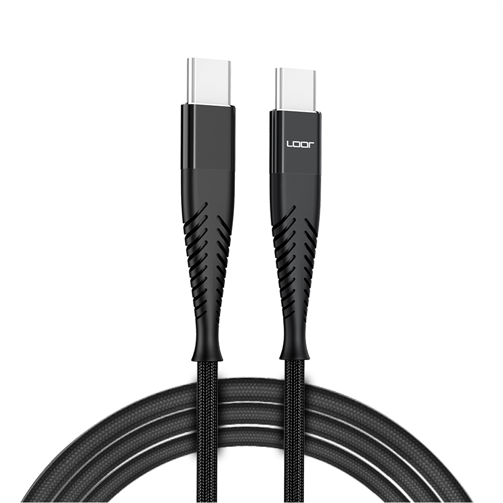 LOOF 180cm USB Type-C to Type-C 充電ケーブル PD急速充電対応 スマホ スマートフォン タブレット iPad アイパッド アンドロイド ナイロン 丈夫 頑丈 長持ち