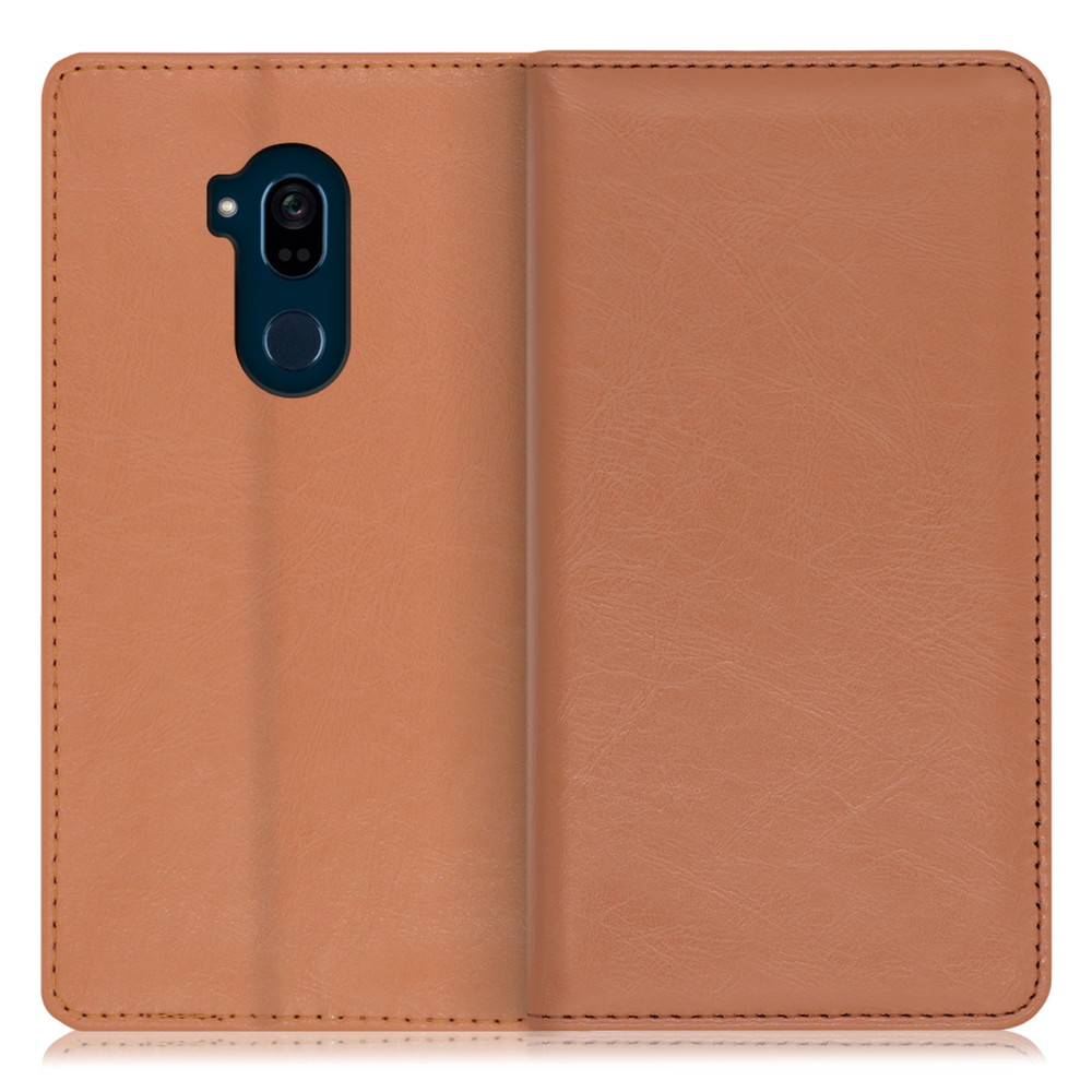 LOOF Royale Android One X5 [ブラウン] 手帳型 ケース カバー スマホケース 財布型 ブック型 大容量 カード収納 スタンド ベルトなし スマホカバー 本革 高品質 パス入れ カード入れ ストラップ ホール