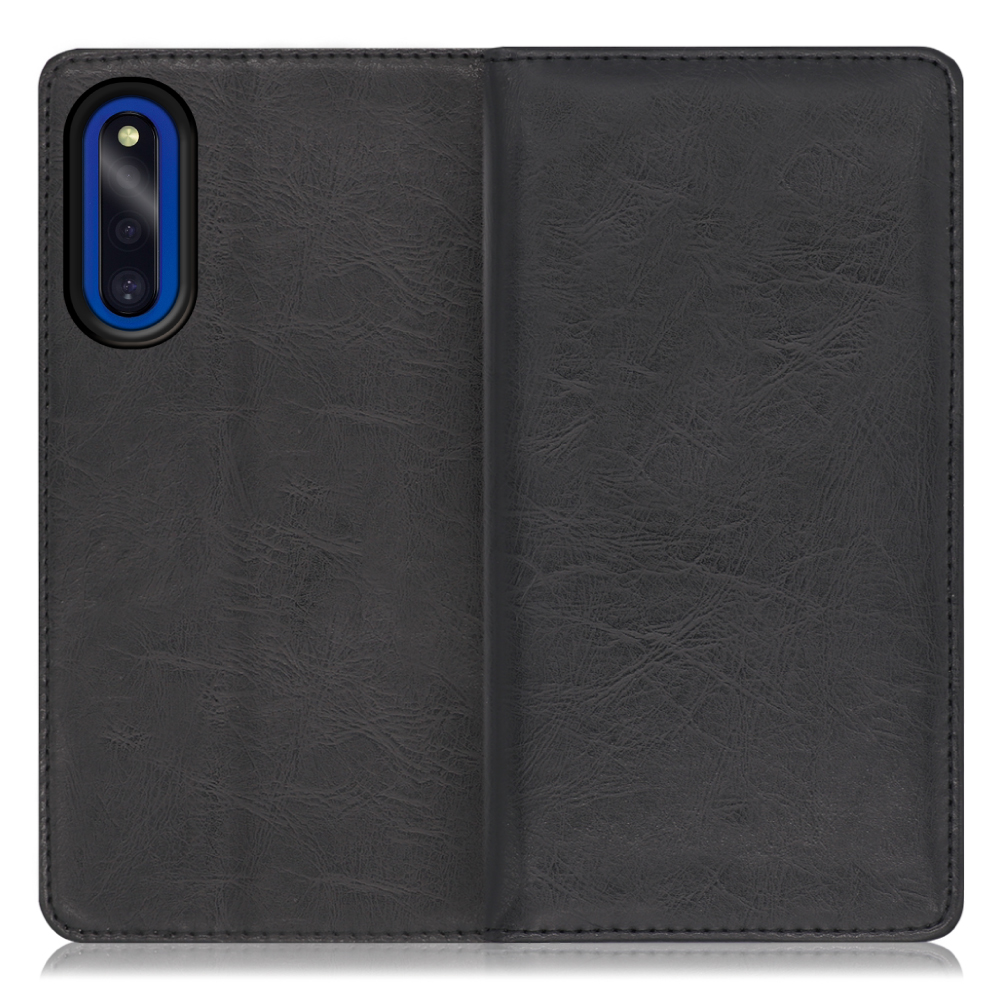 LOOF Royale Galaxy A41 / SC-41A /  SCV48 [ブラック] 手帳型 ケース カバー スマホケース 財布型 ブック型 大容量 カード収納 スタンド ベルトなし スマホカバー 本革 高品質 パス入れ カード入れ ストラップ ホール
