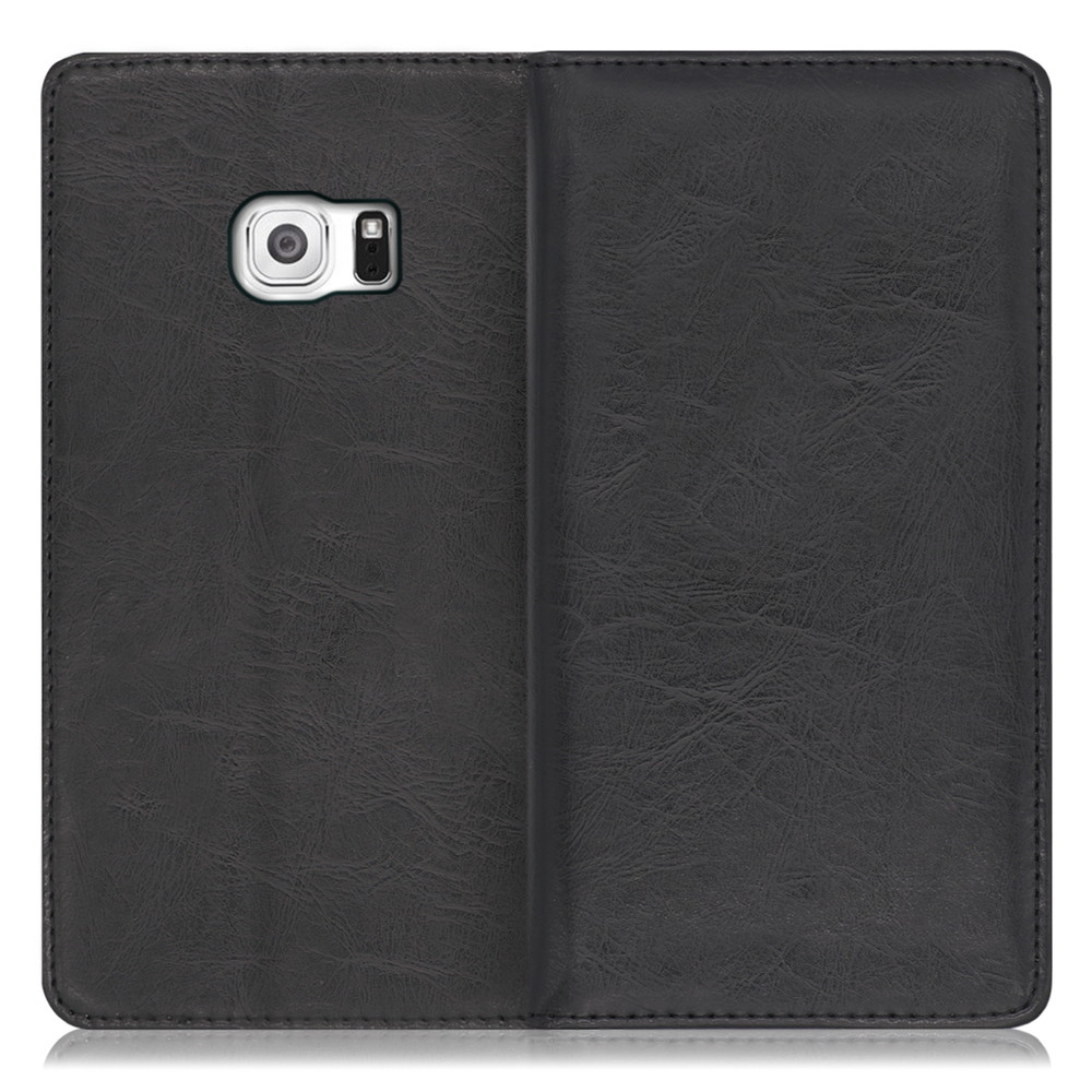 LOOF Royale Galaxy S6 / SC-05G [ブラック] 手帳型 ケース カバー スマホケース 財布型 ブック型 大容量 カード収納 スタンド ベルトなし スマホカバー 本革 高品質 パス入れ カード入れ ストラップ ホール