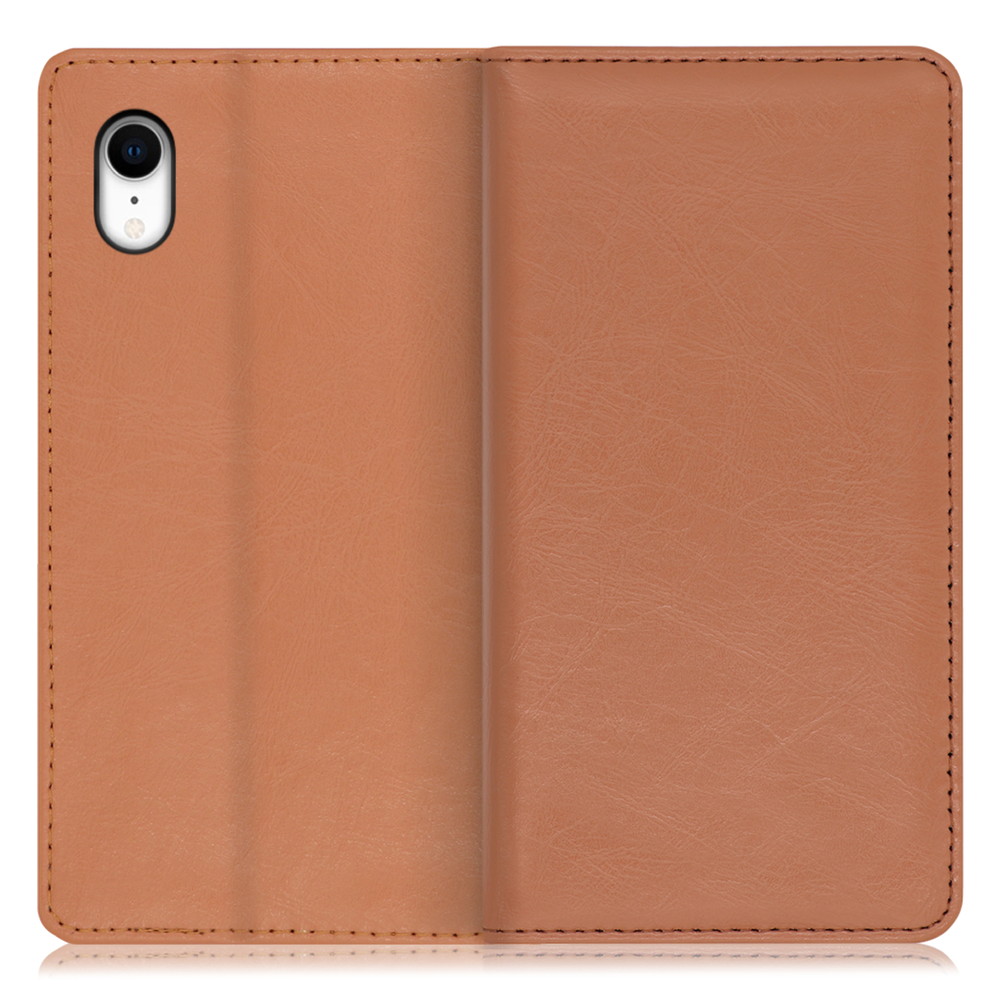 LOOF Royale iPhone XR [ブラウン] 手帳型 ケース カバー スマホケース 財布型 ブック型 大容量 カード収納 スタンド ベルトなし スマホカバー 本革 高品質 パス入れ カード入れ ストラップ ホール