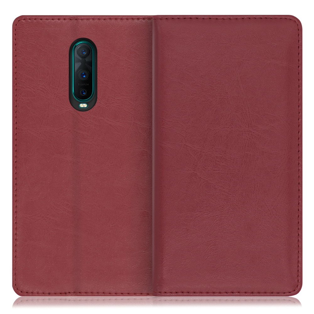 LOOF Royale OPPO R17 Pro [ワインレッド] 手帳型 ケース カバー スマホケース 財布型 ブック型 大容量 カード収納 スタンド ベルトなし スマホカバー 本革 高品質 パス入れ カード入れ ストラップ ホール