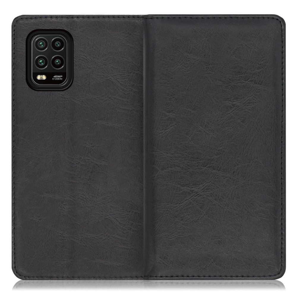 LOOF Royale Xiaomi Mi 10 Lite 5G [ブラック] 手帳型 ケース カバー スマホケース 財布型 ブック型 大容量 カード収納 スタンド ベルトなし スマホカバー 本革 高品質 パス入れ カード入れ ストラップ ホール