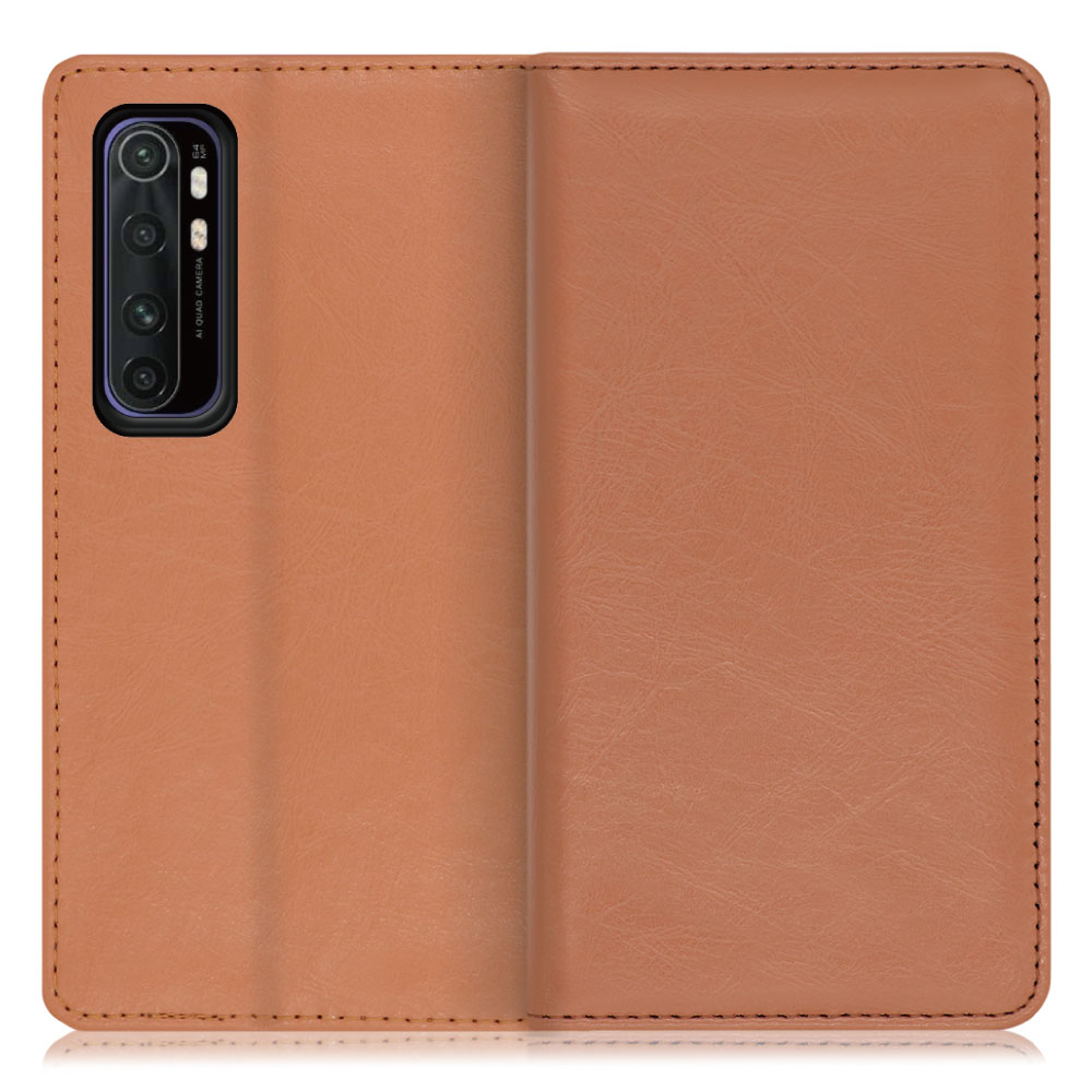 LOOF Royale Xiaomi Mi Note 10 Lite  [ブラウン] 手帳型 ケース カバー スマホケース 財布型 ブック型 大容量 カード収納 スタンド ベルトなし スマホカバー 本革 高品質 パス入れ カード入れ ストラップ ホール
