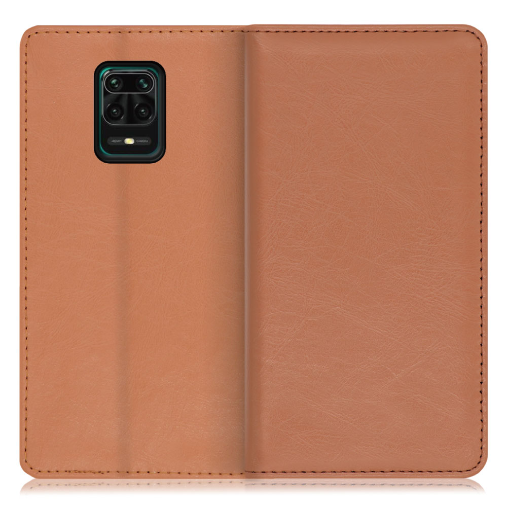LOOF Royale Xiaomi Redmi Note 9S [ブラウン] [ワインレッド] 手帳型 ケース カバー スマホケース 財布型 ブック型 大容量 カード収納 スタンド ベルトなし スマホカバー 本革 高品質 パス入れ カード入れ ストラップ ホール