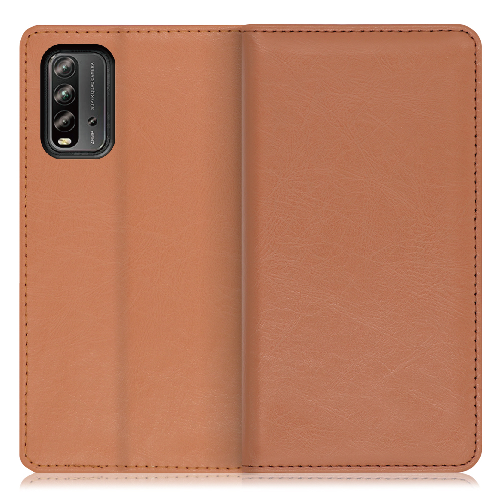 LOOF Royale Xiaomi Redmi 9T [ブラウン] 手帳型 ケース カバー スマホケース 財布型 ブック型 大容量 カード収納 スタンド ベルトなし スマホカバー 本革 高品質 パス入れ カード入れ ストラップ ホール