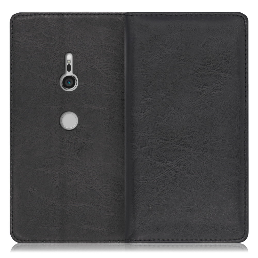 LOOF Royale Xperia XZ3 / SO-01L / SOV39 [ブラック] 手帳型 ケース カバー スマホケース 財布型 ブック型 大容量 カード収納 スタンド ベルトなし スマホカバー 本革 高品質 パス入れ カード入れ ストラップ ホール