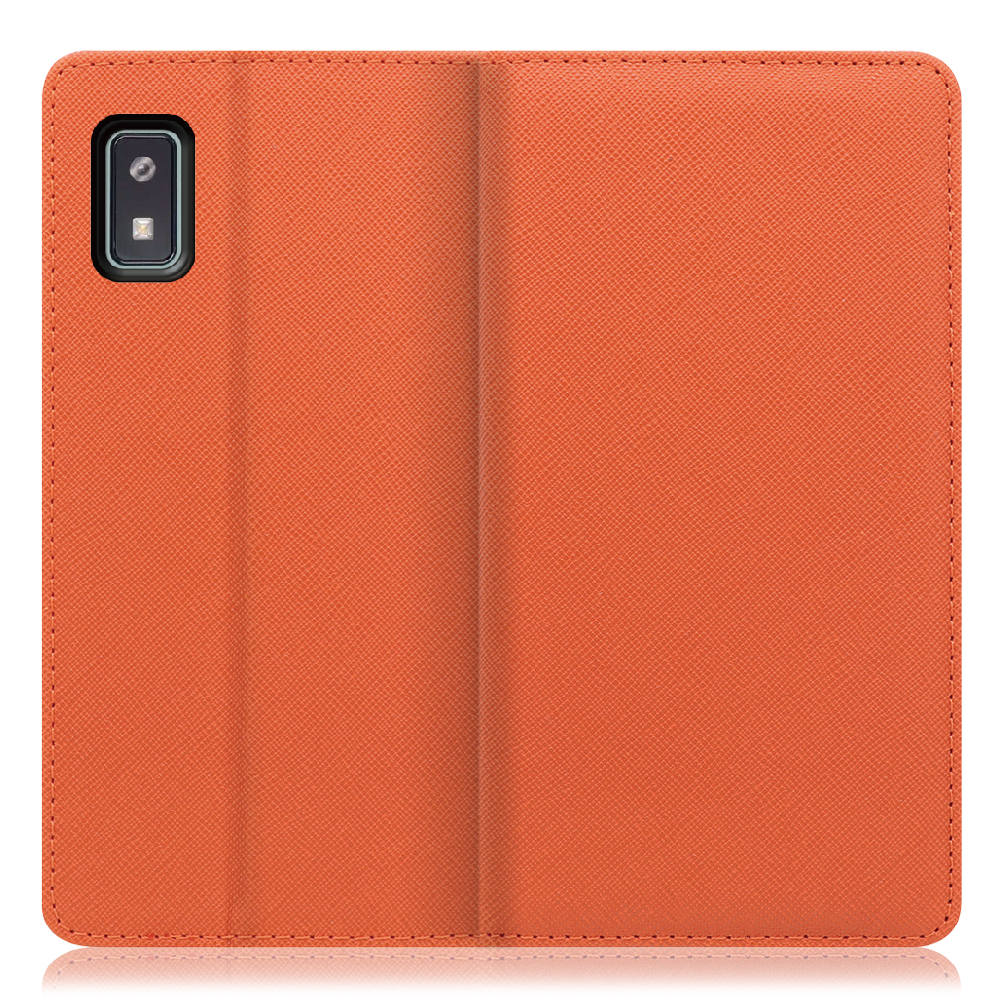 LOOF Casual Series AQUOS wish2 / wish [オレンジ] シンプル 手帳型ケース カード収納 幅広ポケット 傷に強い ベルトなし