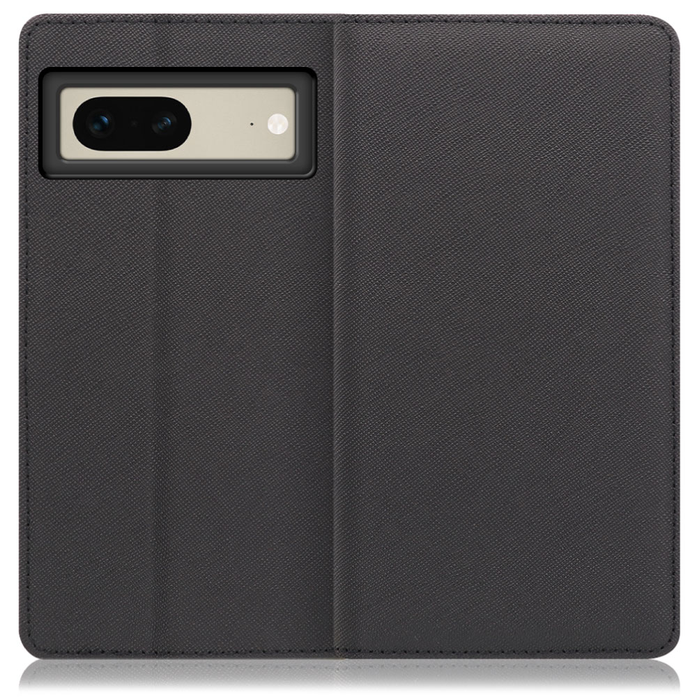 LOOF Casual Series Google Pixel 7 ピクセル 用 [ブラック]シンプル 手帳型ケース カード収納 幅広ポケット ベルトなし