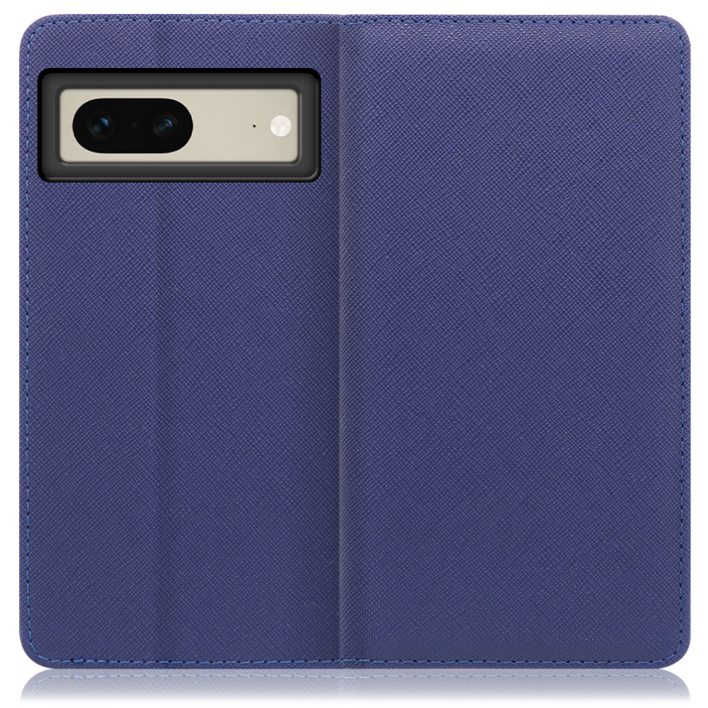 LOOF CASUAL Series Google Pixel 7 用 [ネイビー] シンプル 手帳型ケース カード収納 幅広ポケット ベルトなし