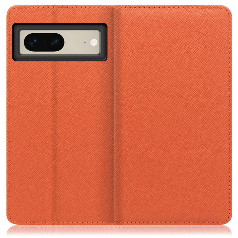 LOOF CASUAL Series Google Pixel 7 用 [オレンジ] シンプル 手帳型ケース カード収納 幅広ポケット ベルトなし