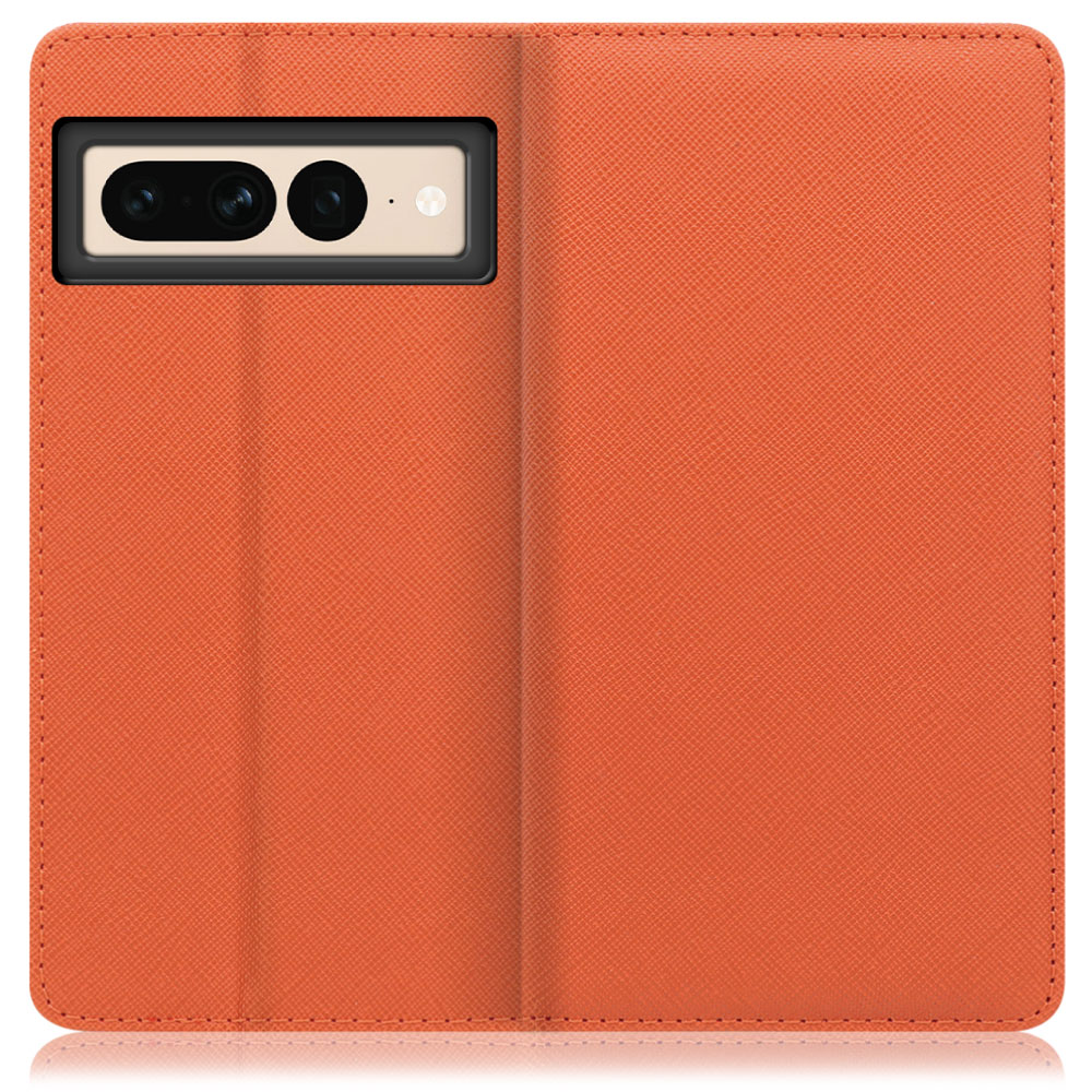 LOOF Casual Series Google Pixel 7 Pro ピクセル 用 [オレンジ] シンプル 手帳型ケース カード収納 幅広ポケット ベルトなし