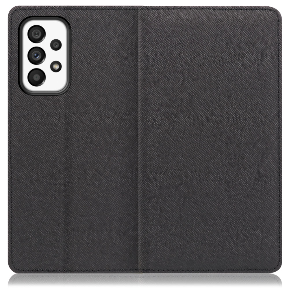 LOOF Casual Galaxy A53 5G / SC-53C / SCG15 用  [ブラック] シンプル 手帳型ケース カード収納 幅広ポケット ベルトなし