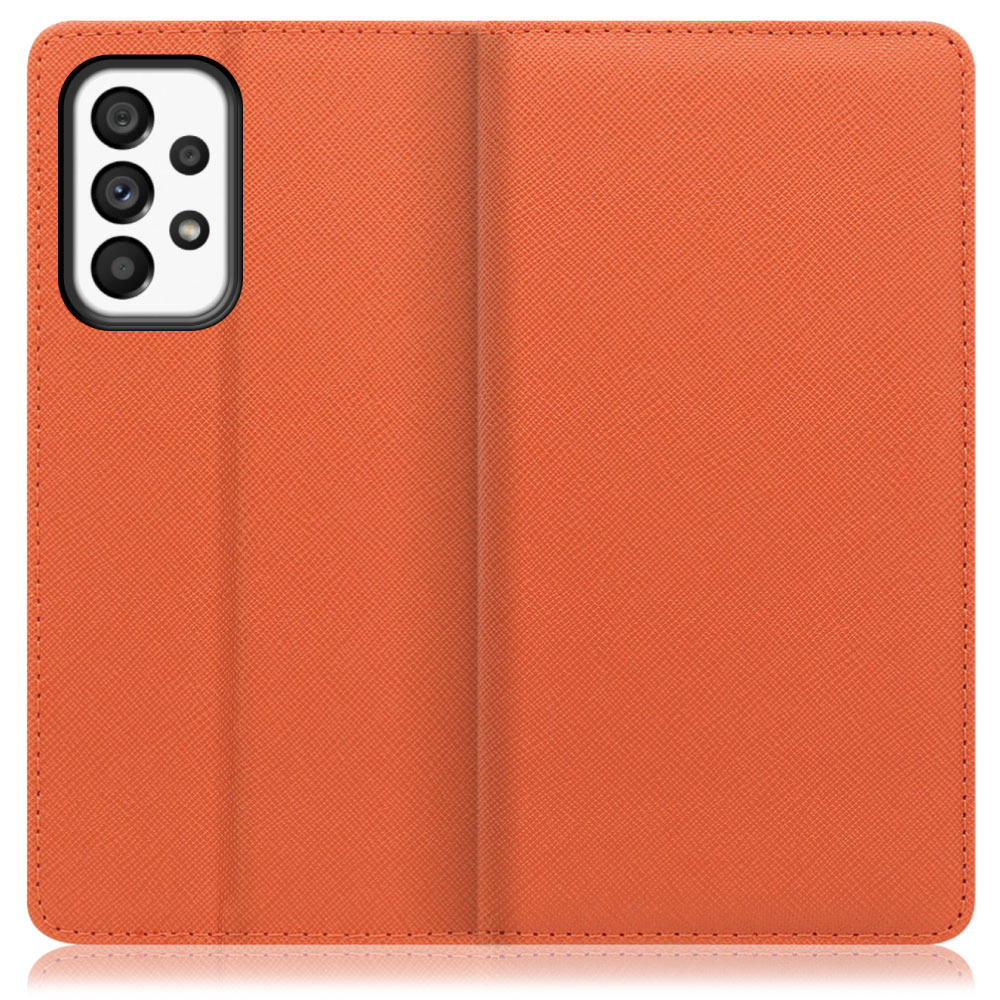 LOOF Casual Galaxy A53 5G / SC-53C / SCG15 用 [オレンジ] シンプル 手帳型ケース カード収納 幅広ポケット ベルトなし