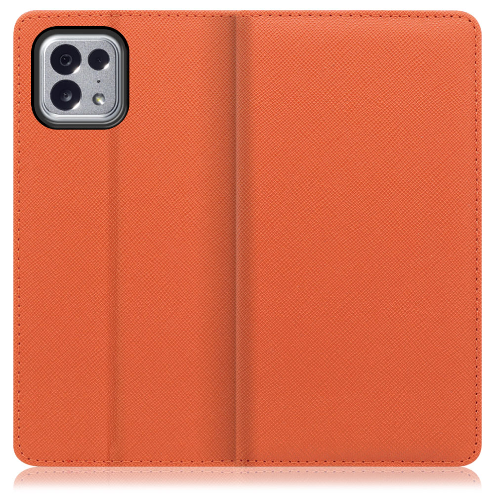 LOOF Casual TONE e22 用 [オレンジ] シンプル 手帳型ケース カード収納 幅広ポケット ベルトなし
