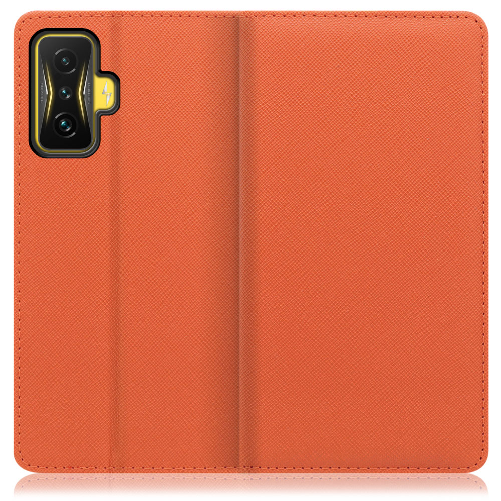 LOOF Casual Series Xiaomi POCO F4 GT 用 [オレンジ] シンプル 手帳型ケース カード収納 幅広ポケット ベルトなし