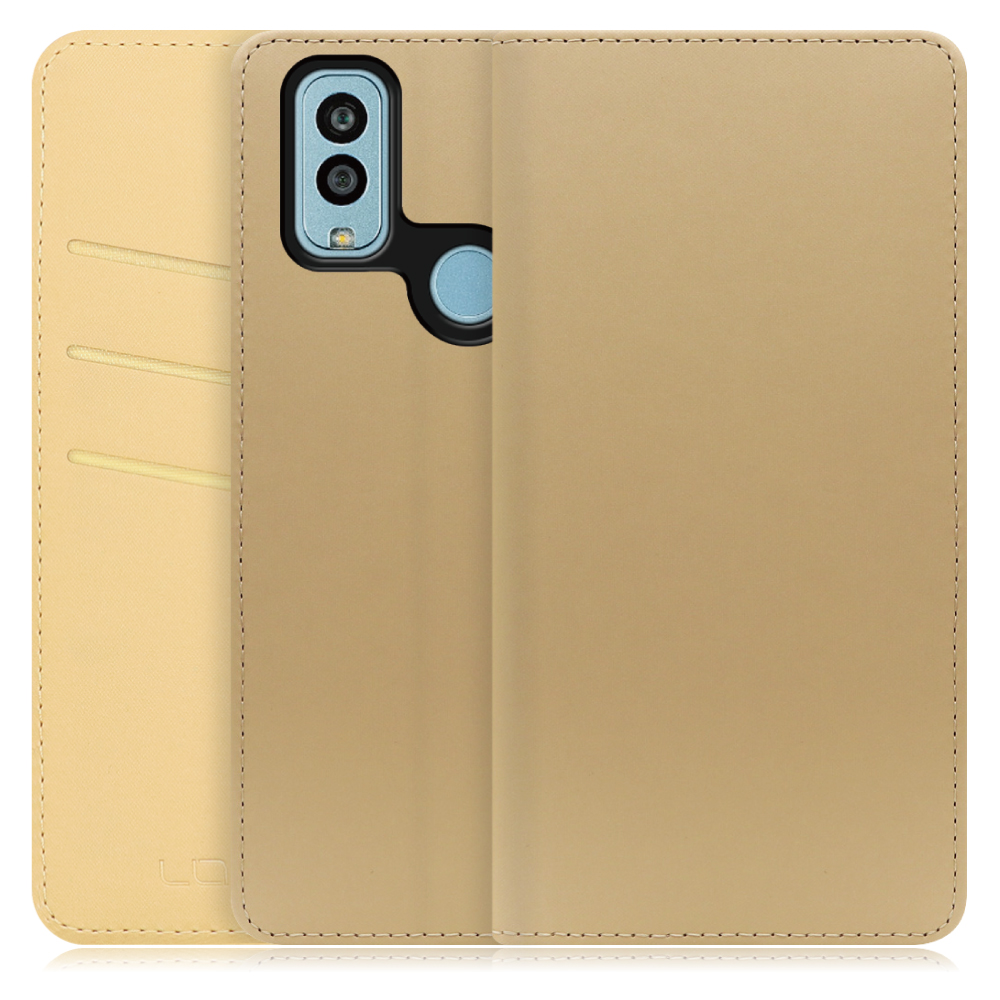 LOOF SKIN  Android One S9 / DIGNO SANGA edition / S9-KC / KC-S304 用  [ゴールド] ケース カバー 手帳型ケース スマホケース ブック型 手帳型カバー カードポケット カード収納