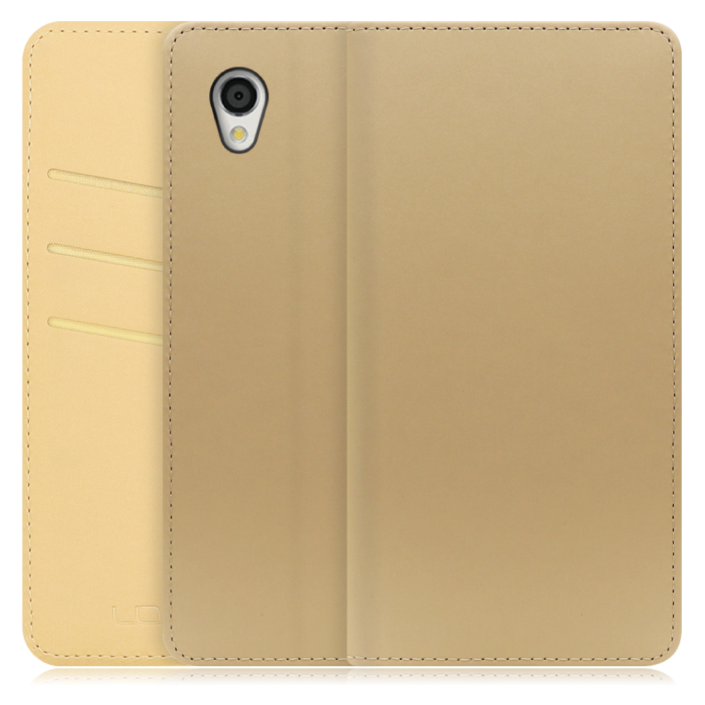LOOF SKIN Series Android One S5 用  [ゴールド] ケース カバー 手帳型ケース スマホケース ブック型 手帳型カバー カードポケット カード収納