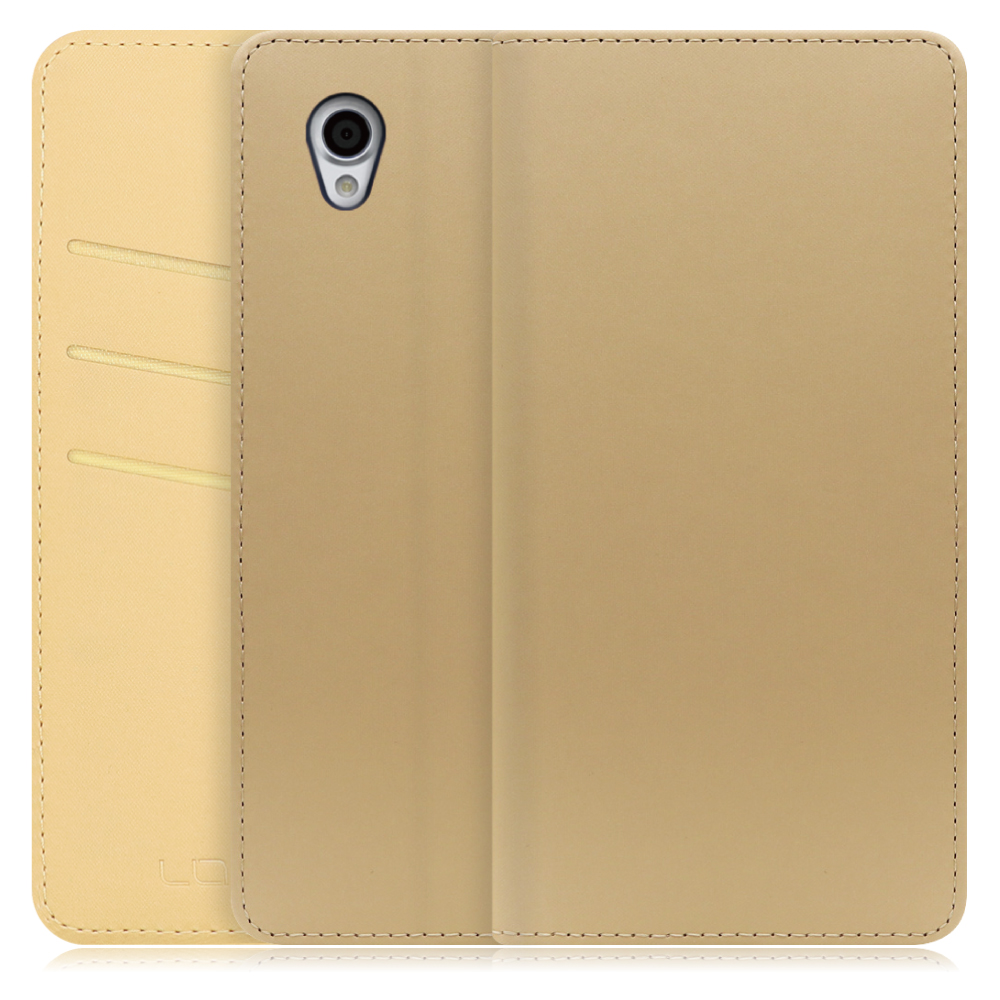 LOOF SKIN Series Android One X4 用  [ゴールド] ケース カバー 手帳型ケース スマホケース ブック型 手帳型カバー カードポケット カード収納