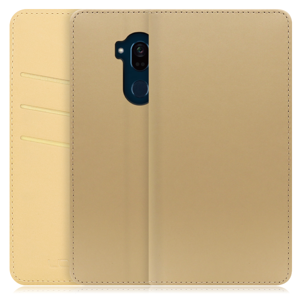 LOOF SKIN Series Android One X5 用  [ゴールド] ケース カバー 手帳型ケース スマホケース ブック型 手帳型カバー カードポケット カード収納