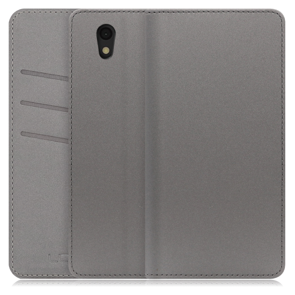 LOOF SKIN Series Android One S3 用  [グレー] ケース カバー 手帳型ケース スマホケース ブック型 手帳型カバー カードポケット カード収納