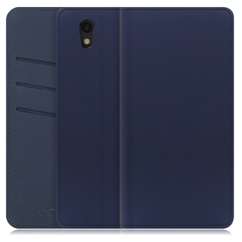 LOOF SKIN Series Android One S3 用 [ネイビー] ケース カバー 手帳型ケース スマホケース ブック型 手帳型カバー カードポケット カード収納