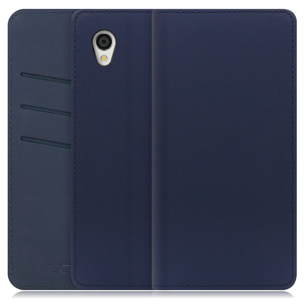 LOOF SKIN Series Android One S5 用 [ネイビー] ケース カバー 手帳型ケース スマホケース ブック型 手帳型カバー カードポケット カード収納
