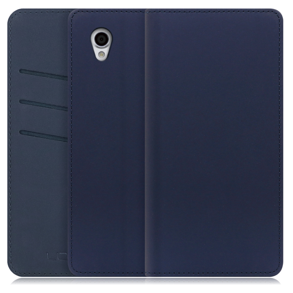 LOOF SKIN Series Android One X4 用 [ネイビー] ケース カバー 手帳型ケース スマホケース ブック型 手帳型カバー カードポケット カード収納