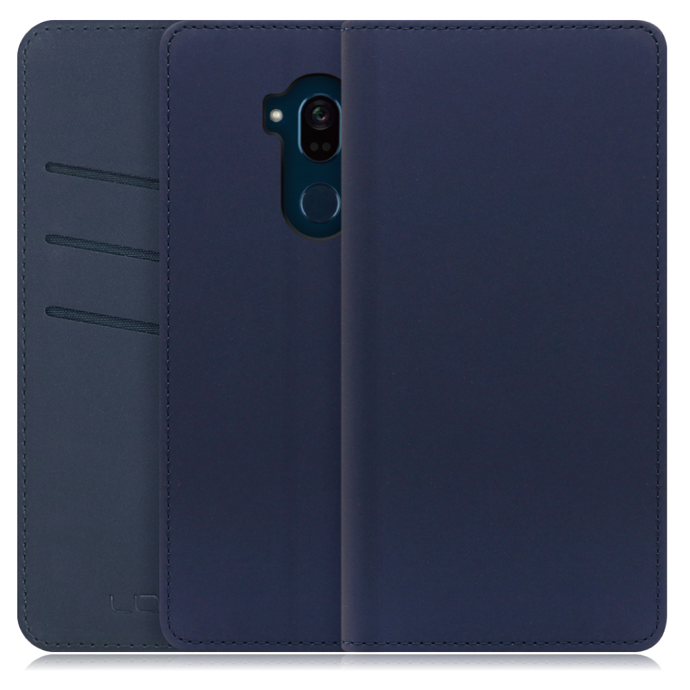 LOOF SKIN Series Android One X5 用 [ネイビー] ケース カバー 手帳型ケース スマホケース ブック型 手帳型カバー カードポケット カード収納