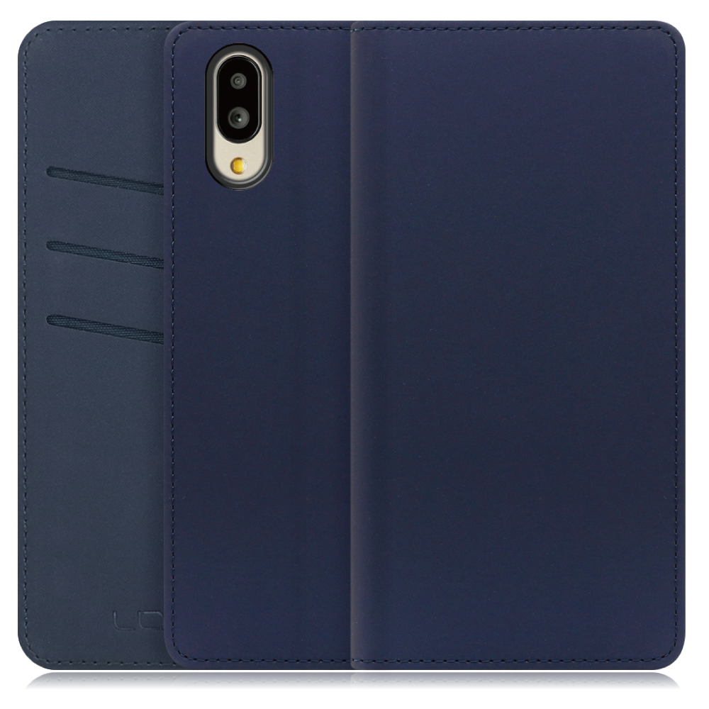 LOOF SKIN Series AQUOS シンプルスマホ6 / BASIO active / SHG09 用 [ネイビー] ケース カバー 手帳型ケース スマホケース ブック型 手帳型カバー カードポケット カード収納