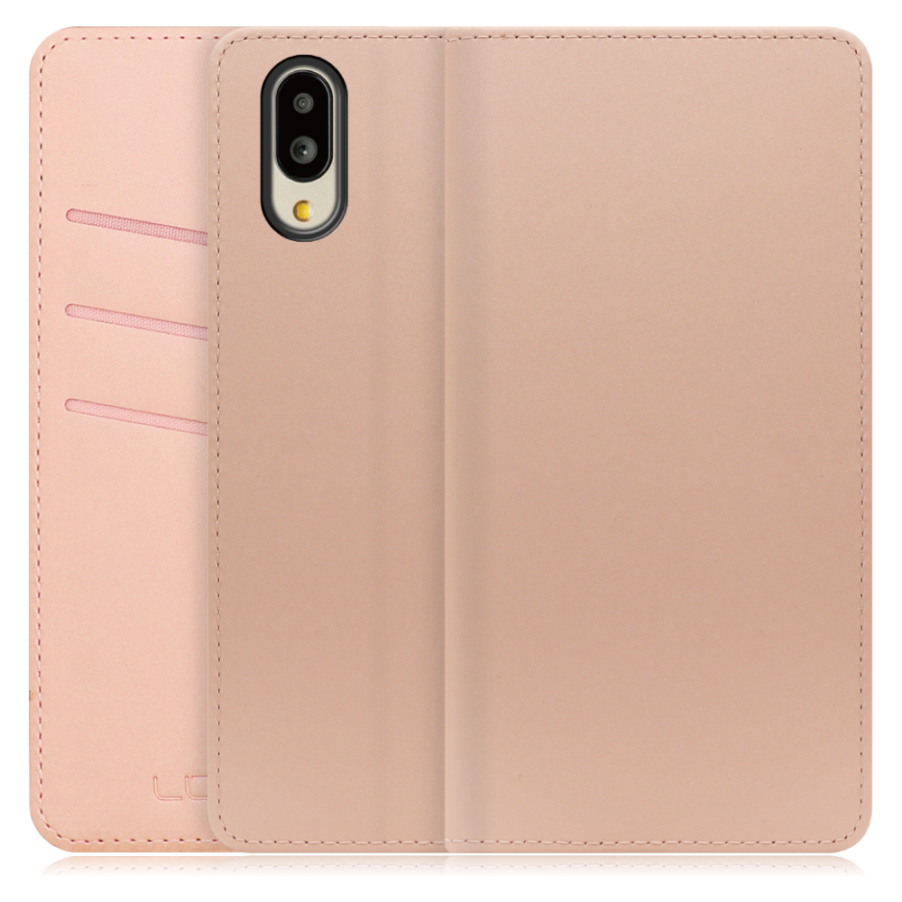 LOOF SKIN Series AQUOS シンプルスマホ6 用 [シャンパンローズ] ケース カバー 手帳型ケース スマホケース ブック型 手帳型カバー カードポケット カード収納