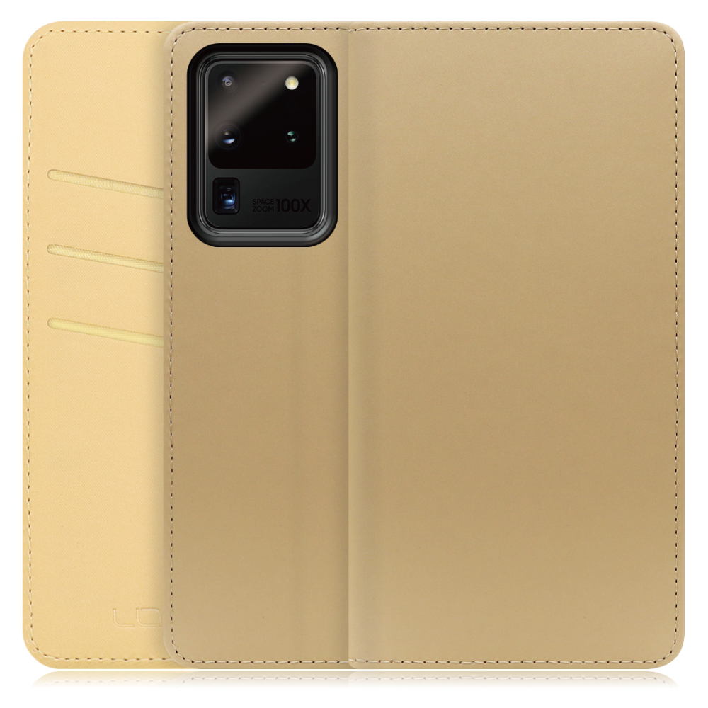 LOOF SKIN Series Galaxy S20 Ultra ギャラクシー 用  [ゴールド] ケース カバー 手帳型ケース スマホケース ブック型 手帳型カバー カードポケット カード収納