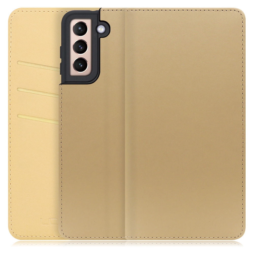LOOF SKIN Series Galaxy S21 5G / SC-51B / SCG09 ギャラクシー 用  [ゴールド] ケース カバー 手帳型ケース スマホケース ブック型 手帳型カバー カードポケット カード収納