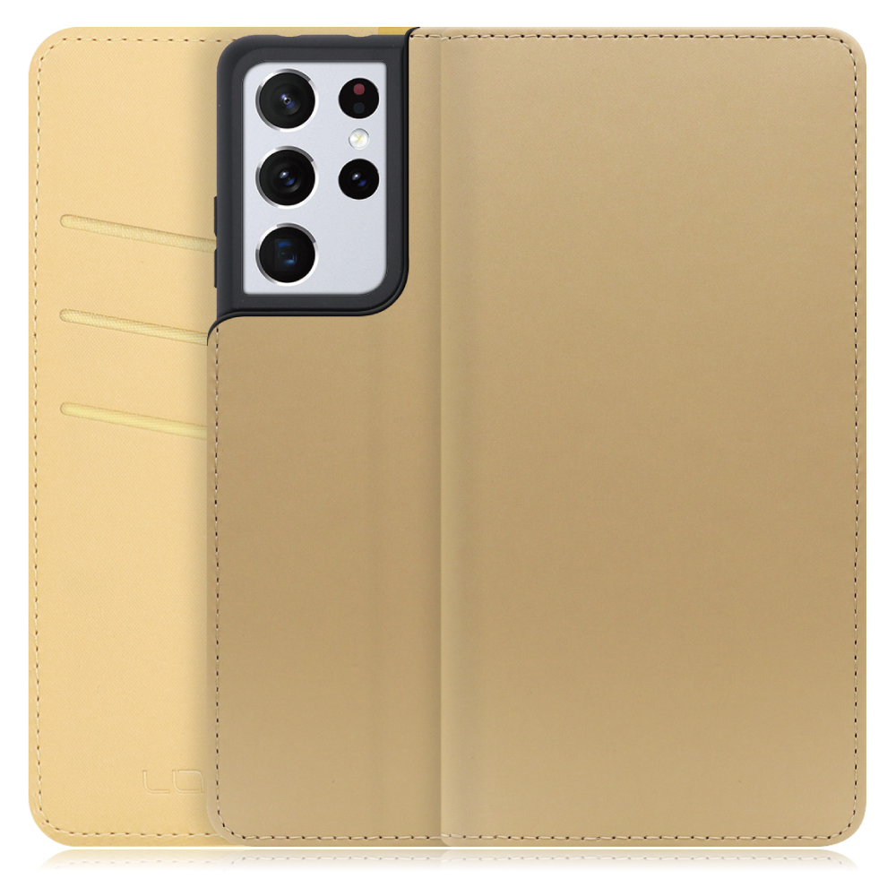 LOOF SKIN Series Galaxy S21 Ultra 5G / SC-52B ギャラクシー 用  [ゴールド] ケース カバー 手帳型ケース スマホケース ブック型 手帳型カバー カードポケット カード収納