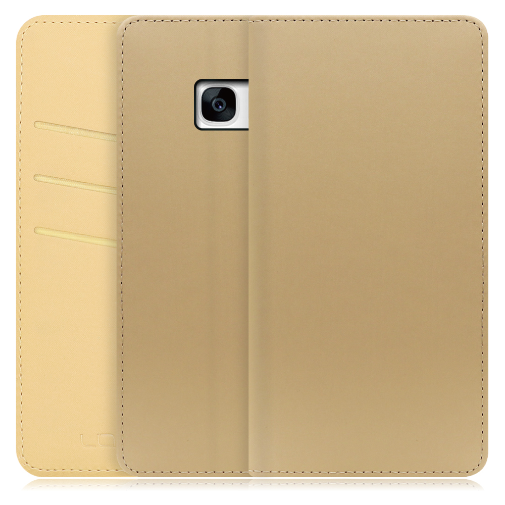 LOOF SKIN Series Galaxy S7 edge / SC-02H / SCV33 ギャラクシー 用  [ゴールド] ケース カバー 手帳型ケース スマホケース ブック型 手帳型カバー カードポケット カード収納