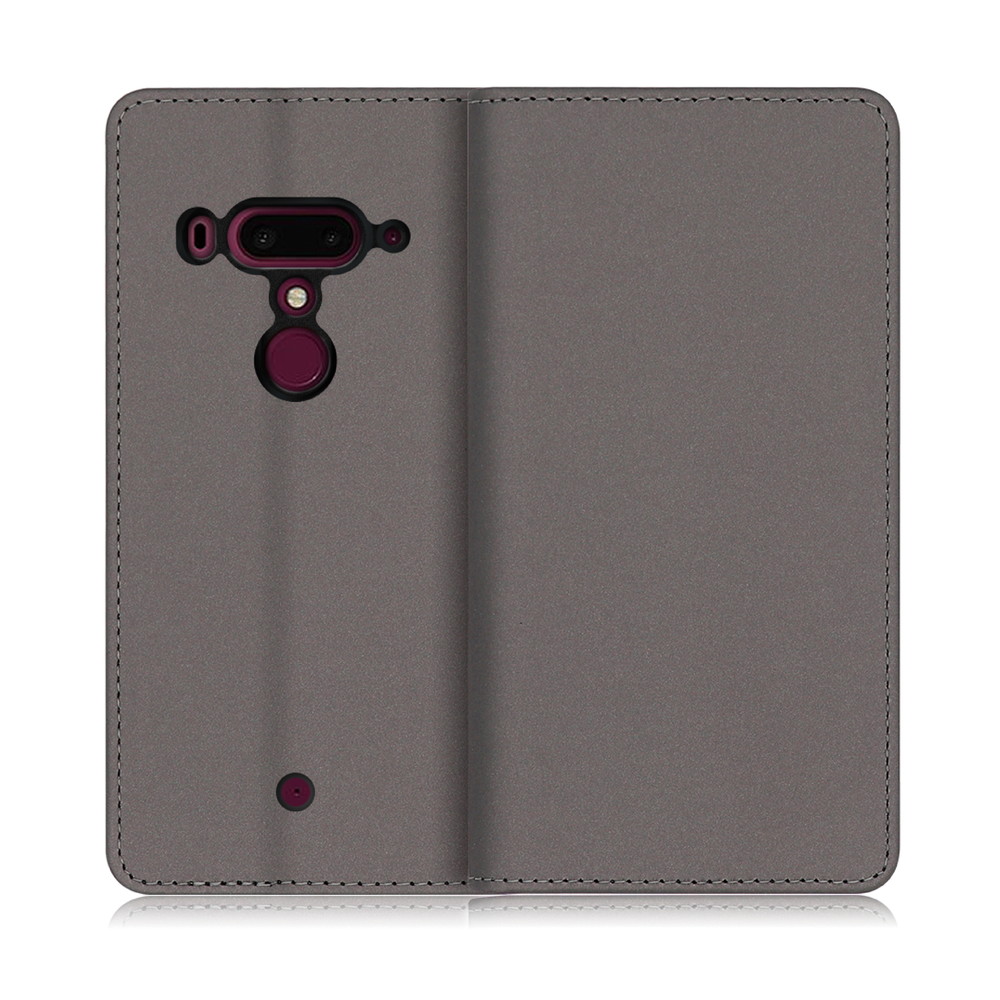 LOOF SKIN HTC U12+  [グレー] ケース カバー 手帳型ケース スマホケース ブック型 手帳型カバー カードポケット カード収納
