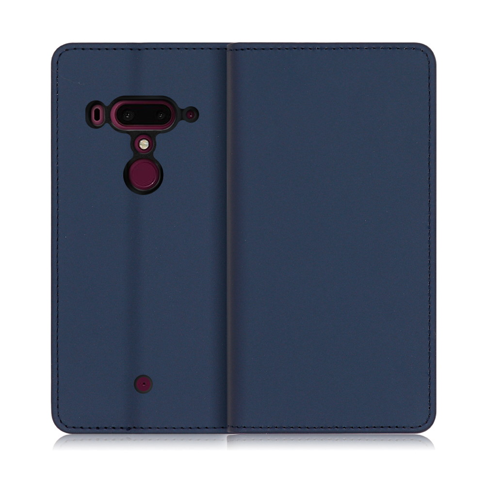 LOOF SKIN HTC U12+ [ネイビー] ケース カバー 手帳型ケース スマホケース ブック型 手帳型カバー カードポケット カード収納