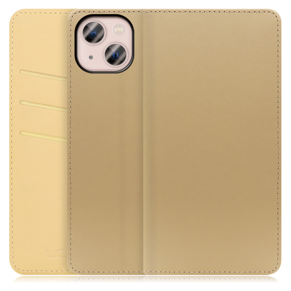 LOOF SKIN Series iPhone 13 アイフォン 13 用  [ゴールド] ケース カバー 手帳型ケース スマホケース ブック型 手帳型カバー カードポケット カード収納