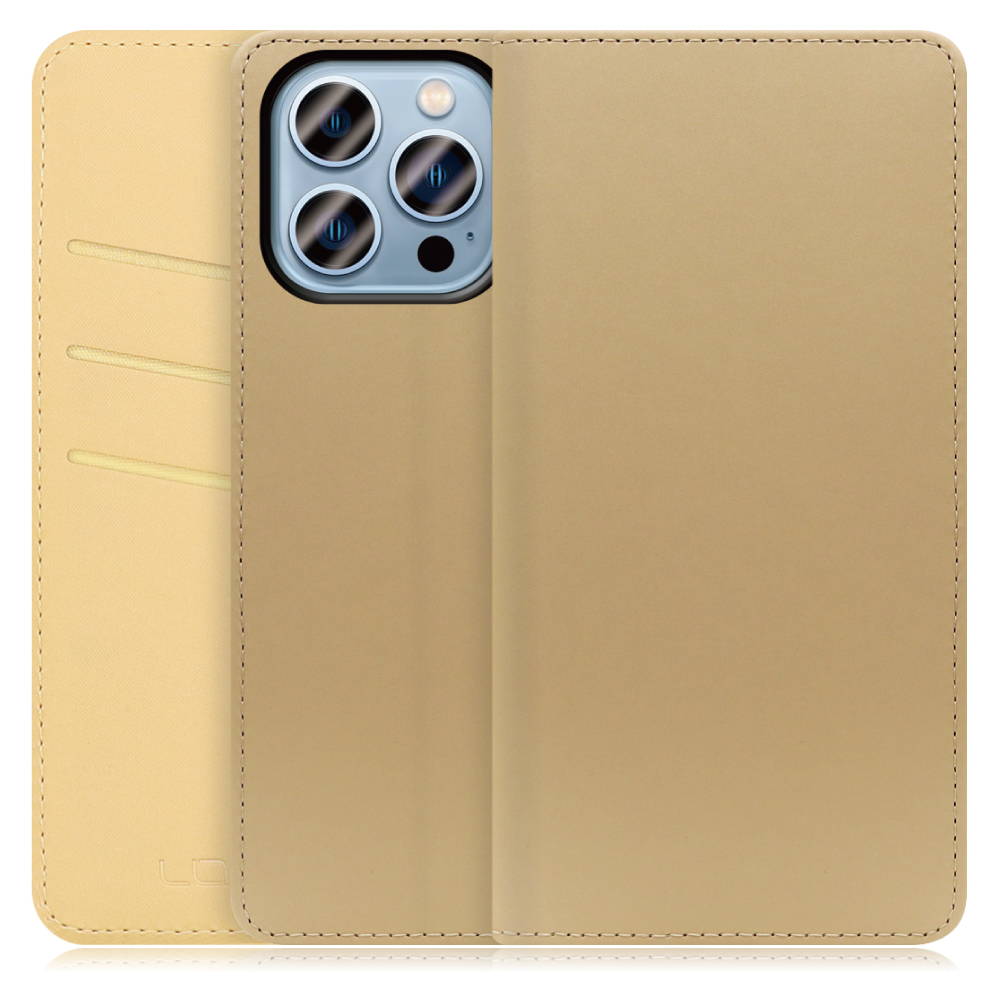 LOOF SKIN Series iPhone 13 Pro アイフォン 13 プロ 用  [ゴールド] ケース カバー 手帳型ケース スマホケース ブック型 手帳型カバー カードポケット カード収納
