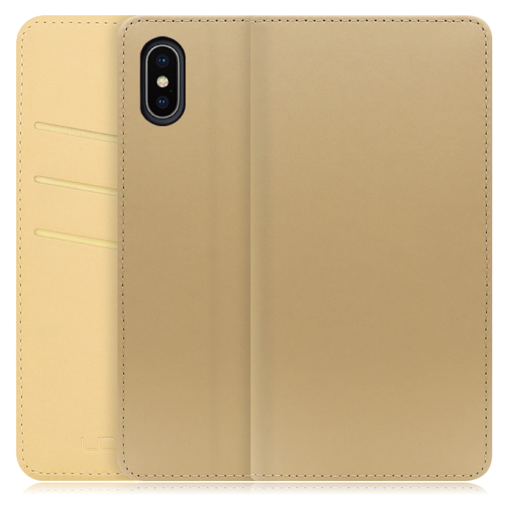 LOOF SKIN Series iPhone X / XS アイフォン 用  [ゴールド] ケース カバー 手帳型ケース スマホケース ブック型 手帳型カバー カードポケット カード収納