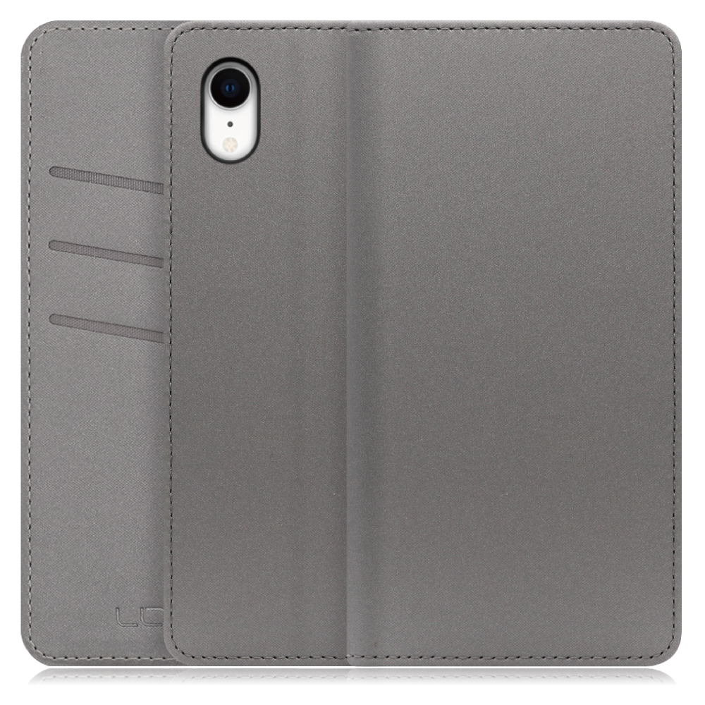 LOOF SKIN Series iPhone XR アイフォン 用  [グレー] ケース カバー 手帳型ケース スマホケース ブック型 手帳型カバー カードポケット カード収納