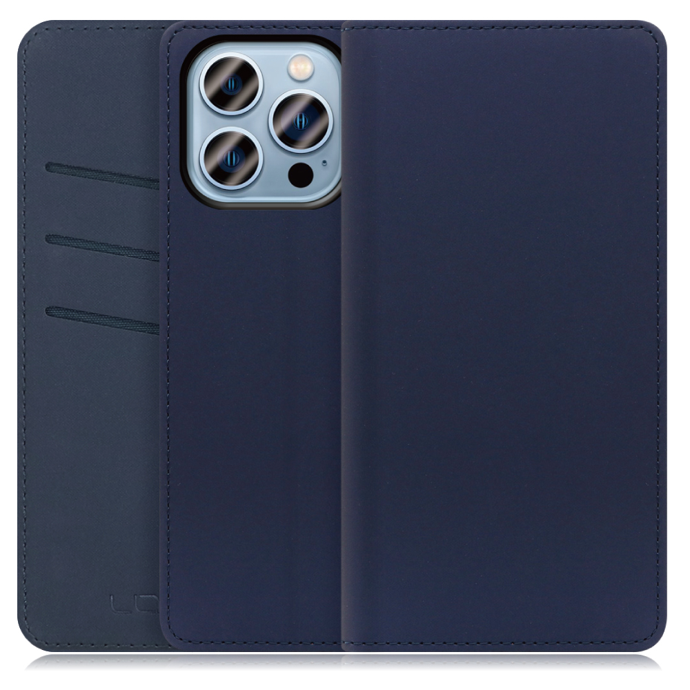 LOOF SKIN Series iPhone 13 Pro アイフォン 13 プロ 用 [ネイビー] ケース カバー 手帳型ケース スマホケース ブック型 手帳型カバー カードポケット カード収納