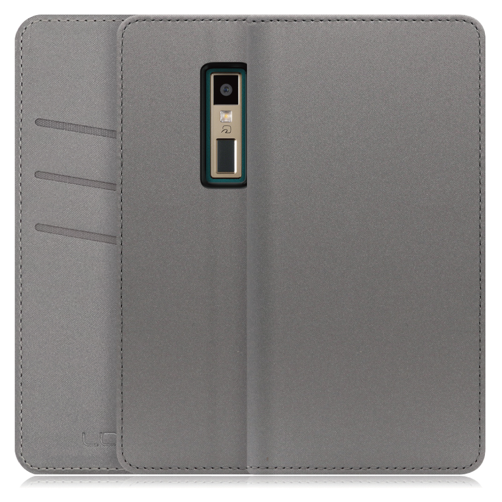 LOOF SKIN Series KYOCERA URBANO V04 / KYV45 用  [グレー] ケース カバー 手帳型ケース スマホケース ブック型 手帳型カバー カードポケット カード収納